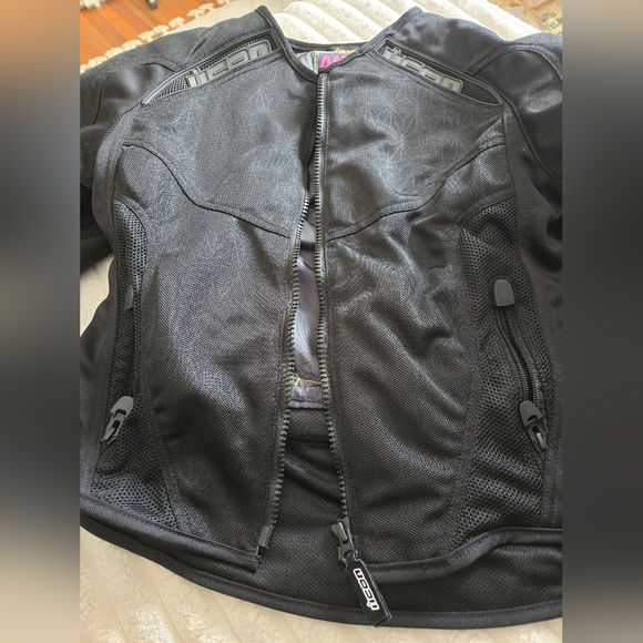 ICON Jet Black Riding Jacket - Picture 7 of 11